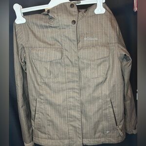 Columbia Brown Stripped Snow Jacket